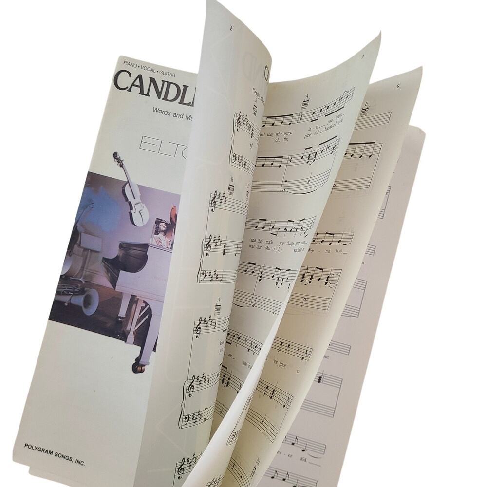 Piano Vocal Guitar Sheet Music - Candle in the Wind Elton John Live